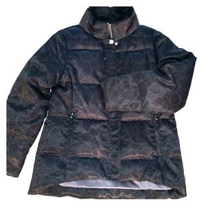 Black Satin Down Puff Coat